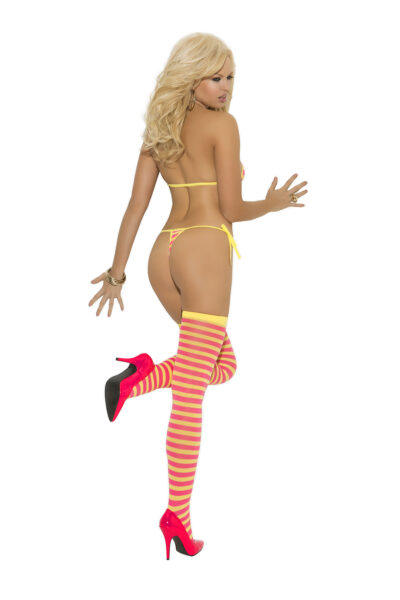 Elevate Your Lingerie Collection with Our Striped String Bra and Matching Set - Image 2